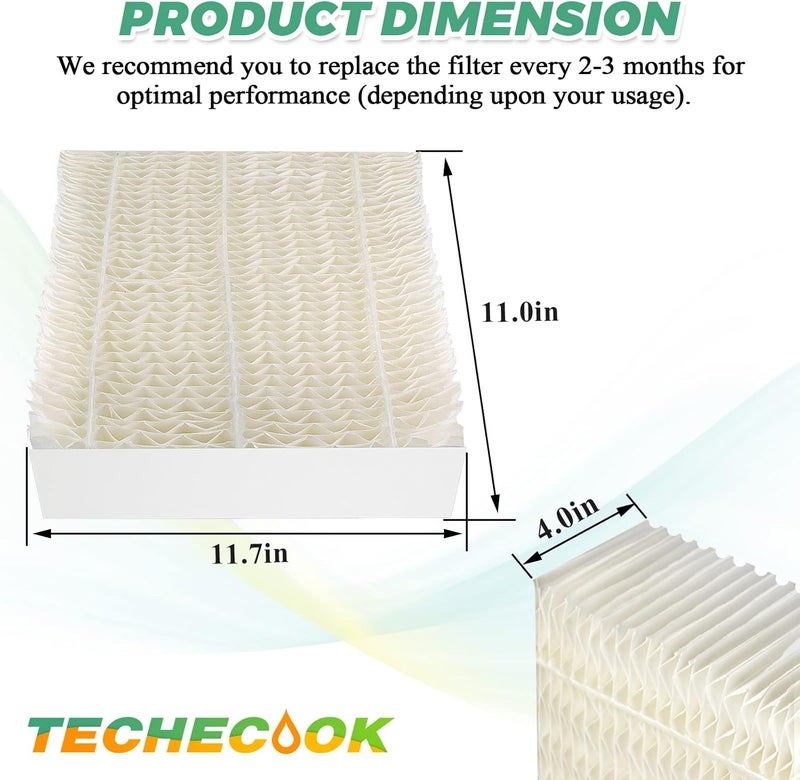 Techecook 1043 Super Humidifier Wick Filters (4 Pack) Replacement for Essick AirCare Evaporative Humidifiers EP9500 EP9700 EP9800 831000 821000 826000 826800 and Bemis Space Saver 800 8000 Series - Image 5